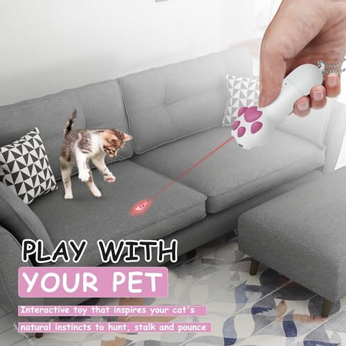 FYNIGO Interactive Cat Toys for Indoor Cats and Dogs,7 in 1 USB Rechargeable Cat Teaser Toy for Chasing and Exercise