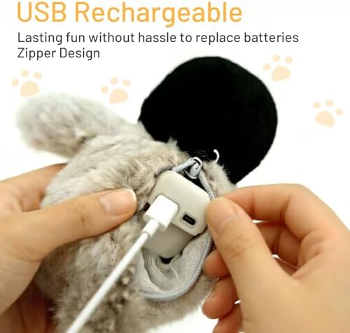 Puffluv Flapping Cat Toy,Interactive Penguin Flapping Bird,CAN NOT Fly Auto Chirping & Beating Wings 5 Modes, USB Charging with Catnip for Indoor Kittens Active Fun