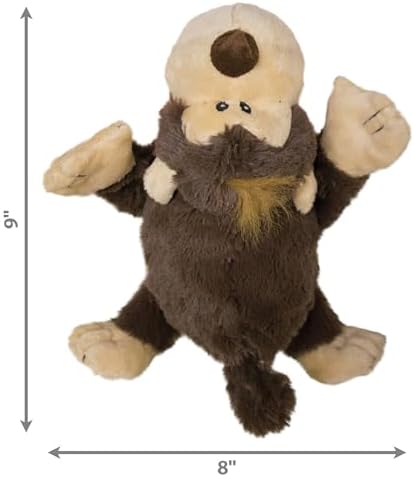 KONG Cozie Plush Dog Toys 2 Pack – Durable & Soft Squeaky Toys for Medium Dogs – Assorted Animal Characters (Funky The Monkey)