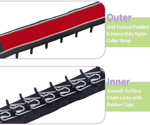 Martingale No Pull Dog Collar for Large Medium Dogs Training Walking, Heavy Duty Nylon Reflective Adjustable Anti Pull Slip Collar with Buckle S Red