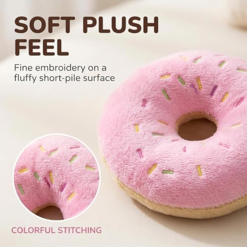 3Pcs Colorful Pet Toy Donut-Shape Squeaky Squeaker Puppy Dog Pet Cat Kitten Sound Chews Toy Random Color Sturdy and Practical Simple and Sophisticated Design，Toys，Dog Squeak Toys