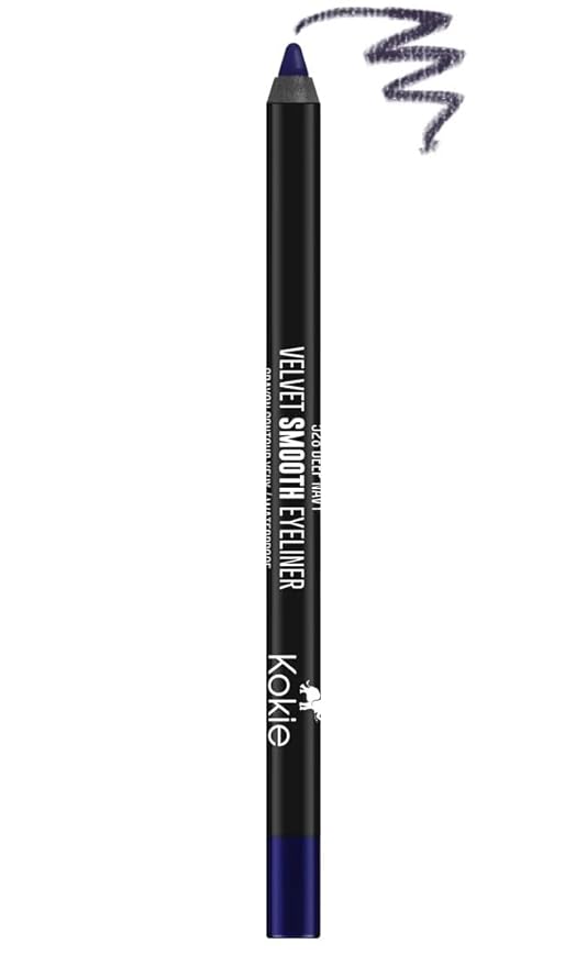 Kokie Cosmetics Waterproof Velvet Smooth Eyeliner Pencil, Deep Navy, 0.042 Ounce