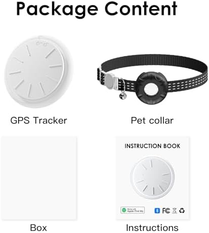 GPS Tracker for Cats (iOS Only),MINI Cat Tracker, Real-Time Location Pet Tracker,No Monthly Fee GPS Tracker, Compatible with Apple Find My,Territory & Location History,Up to 5-Day Battery Life (Black)
