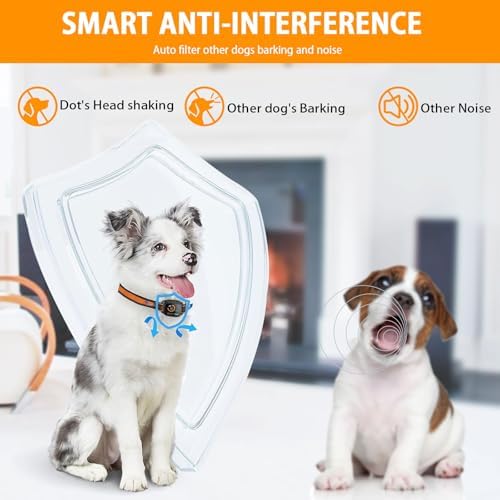 Humane Bark Collar for Small Medium Dogs, No Shock Anti Barking Collar with Smart Chip, 3 Training Modes (Beep & Vibration), IP67 Waterproof Rechargeable Stop Barking Device, 8-65 lbs