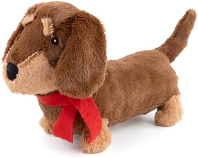 Fuzzl Sizzles Dachshund Plush Dog Toy, Toffee Brown
