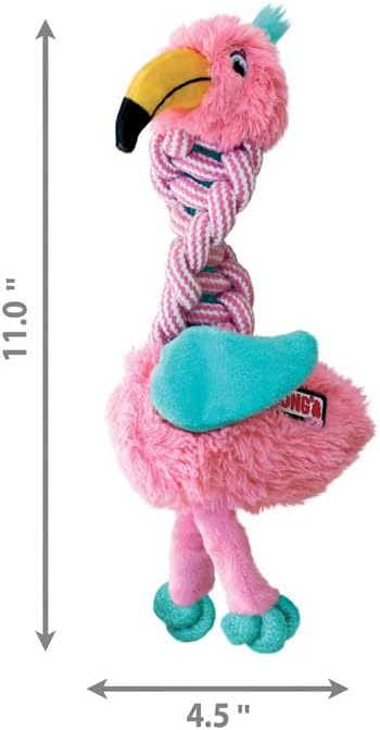 KONG Knots Twists Dog Toys, 2-Pack Assorted – Durable Braided Rope with Squeaker, Minimal Stuffing, Soft & Tough Chew Toy for Thrashing & Teeth Cleaning (Small/Medium)