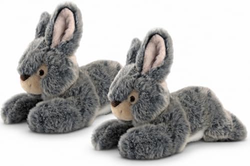 Fluff & Tuff Walter Wabbit Plush Dog Toy – 2 Pack, 12” Durable Stuffed Rabbit Dog Toy with Squeaker, Double-Stitched & Non-Toxic, Soft Yet Tough Plush for Dogs