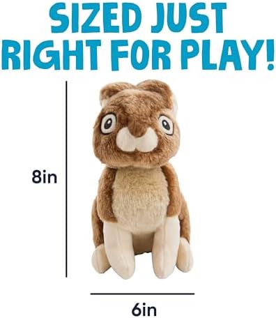 goDog Wildlife Rabbit Squeaky Plush Dog Toy with Chew Guard Technology, Durable Fabric & Squeaker for Active Play, Brown, Large