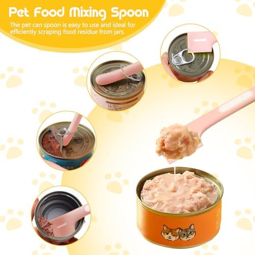 Yummy Sam 4 Pcs Cat Strip Feeder and Pet Food Mixing Spoon, Kitten Strip Squeeze Spoon for Wet Food and Liquid Snack, Cat Lickable Puree Treat Snack Dispenser Feeding Scoop for Puppies Small Pets