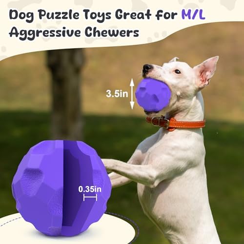 Interactive Dog Puzzle Toys for Boredom, Dog Treat Balls for Large Dogs | Dogs Enrichment Toys to Keep Them Busy, Tough Treat Dispensing Dog Toys, Interactive Dogs Toys for Boredom to Keep Them Busy