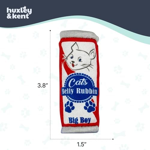 Huxley & Kent Plush Crinkle Catnip Cat Toy, Cats Belly Rubbin
