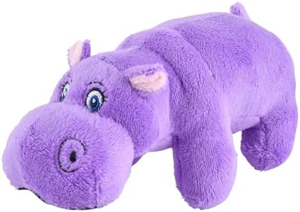Jeffers Pet Plush Dog Toy with Squeaker, 6 inch - Hippo Jr. Lavender