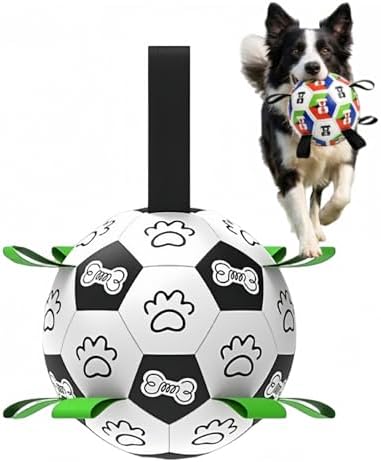 Dog Soccer Ball with Straps, 2026 World Cup Pet Soccer Ball Toy, Tough Herding Ball for Small & Medium Dogs, Interactive Training Toy for Indoor/Outdoor/Water Play, Durable Dog Toys (C, 6in)