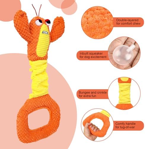IOKHEIRA Dog Toys for Aggressive Chewers-Dog Toy for Large Dogs, Tough Durable Indestructible Dog Toys, Big Dog Chew Toys and Large Breeds (Orange)
