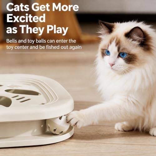Interactive Cat Toys for Indoor Cats, 2-in-1 (White)