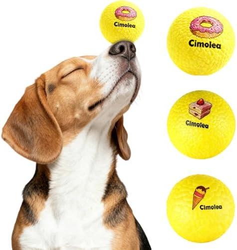 Dog Balls Tennis Balls for Dogs, Interactive Dog Toys for Aggressive Chewers, Dog Toy to Keep Them Busy, Puppy Chew Toys for Teething, Durable Dog Ball for Medium Small (Dessert-2.6")
