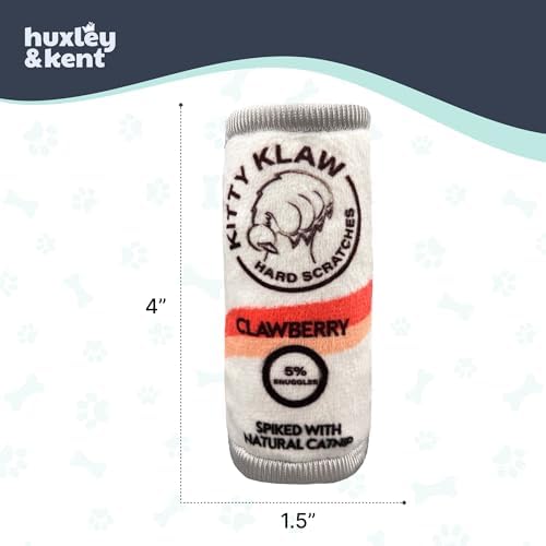 Huxley & Kent Plush Crinkle Catnip Cat Toy, Kitty Klaw Clawberry