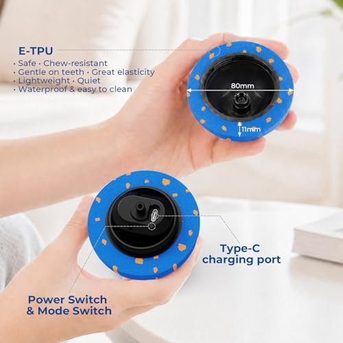 Fsitego Interactive Dog Ball Toys, Automatic Moving Bouncing, Rotating Smart Dog Toy for Small, Medium, Large to Keep Them Busy, Durable E-TPU Material & IP65 Waterproof, 5H Continuous Use(Blue)