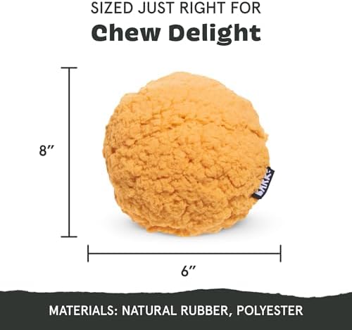 Barkbox Cheeze Brawl Super Chewer Plush Toy with Hard Core Center, Large
