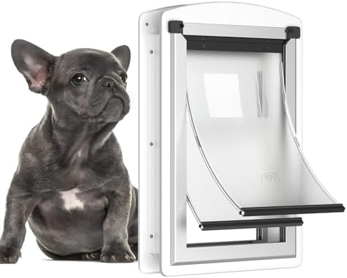 Dog Door for Exterior Door with Steel Frame and Telescoping Tunnel