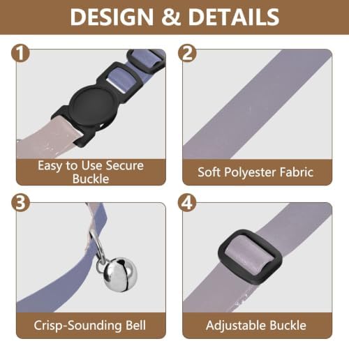 2 Pack Cat Collar Pink Blue Gradient Decorative Pet Collar with Bell, Adjustable 10.6 to 17.1 Inches