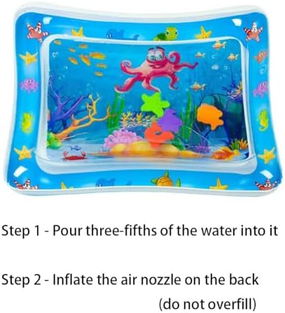 Scratch Proof Water Mat for Cats, Pet Water Sensory Mat, Floating Fish Interactive TPU Thickened Water Bed Cooling Pad, Anti-Scratch Water Filled Play Matfor Pets in Summer (Rectangle D)