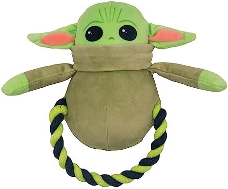 Buckle-Down Dog Toy, Plush and Round Rope Star Wars The Child Green Black