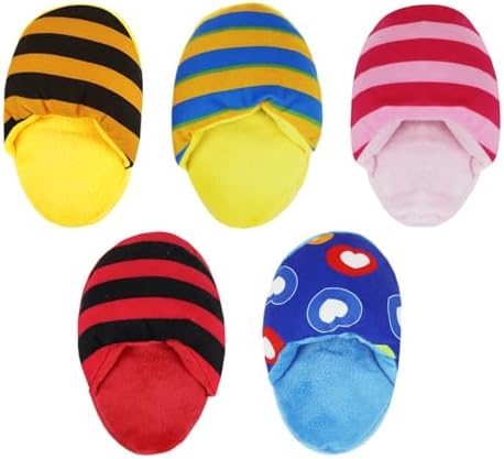 Andiker Dog Squeaky Toys, 5 Pack Cute Slipper Shape Dogs Plush Toys Soft Bite-Resistant Puppy Chew Toys Interactive Dog Toys for Small Medium Dogs Entertaining Biting Chewing