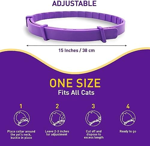 4 Pack Calming Collar for Cats – Pheromone Cat Calming Collar Cat Anxiety Relief and Stress – Adjustable Water Resistant Breakaway Calming Collars Natural Ingredients Pheromones Rapid Effect