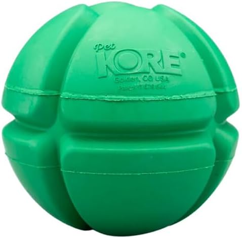 PetKORE: FloTex Ball - Large - 3.25", Green, Dog Toy, Proprietary Rubber, Patented Open Airflow Grooves, Bounce-Fetch-Chew, Pet Indoor-Outdoor Play