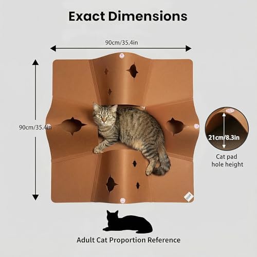 4-Way Cat Tunnels for Indoor Cats, Pet Interactive Toys with Plush Ball