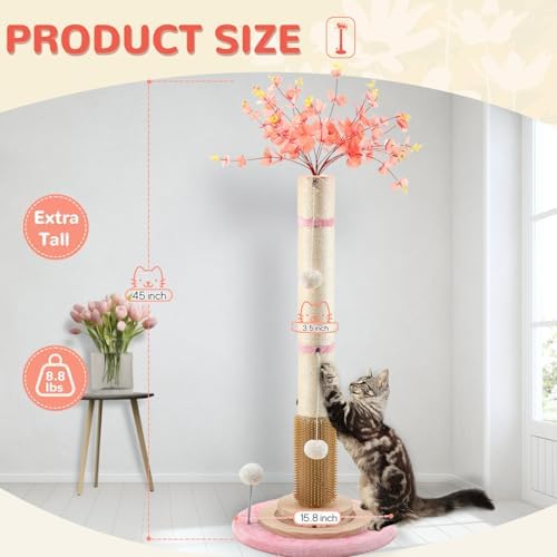 45'' Tall Cat Scratching Post Tree,Heavy Duty Scratcher for Indoor