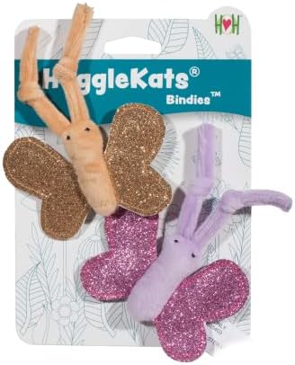 HuggleKats Cat Toys - Kitten Toys for Bored Indoor Cats, Perfect for Moving, Exercise, Biting & Chewing - Bindies (2 Pack)