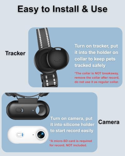 Cat Camera Collar with Phone App and Location Tracker, Pet POV Cam