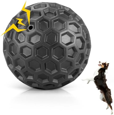 DISSKNIC Indestructible Squeaky Dog Balls, Dog Toys for Aggressive Chewers Large Breed for Relieving Anxiety, Tough Dog Chew Toys Balls for Aggressive Chewers, Outdoor Squeaky Dog Toys for Large Dogs