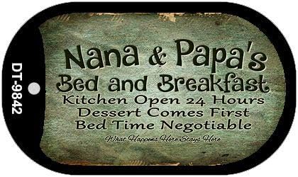 Smart Blonde Nana and Papas Bed and Breakfast Novelty Metal Dog Tag Necklace DT-9842