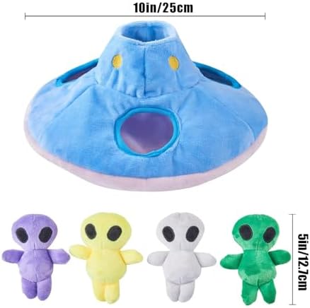 JOYELF Hide and Seek Dog Toys, Plush Dog Chew Toy for Puppy Small Medium Large Dogs, Interactive Dog Toys Squeaky Puppy Toys Plush Dog Puzzles, UFO and Alien Toys…