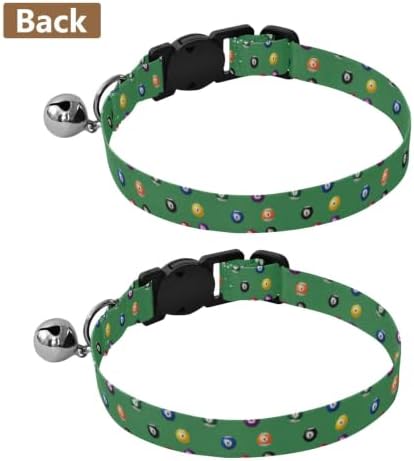 Colorful Billiard Balls Green Easy to Clean Kitten Collar 2 Pack Comfortable Cat Collar