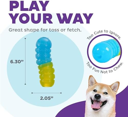 Outward Hound Gummiez Worm Dog Toy & Treat Stuffer, 6″ x 2″ Cherry-Scent Interactive Chew for Dogs, Helps Clean Teeth, Promote Healthy Gums & Mental Enrichment, Reduce Boredom & Support Dental Health