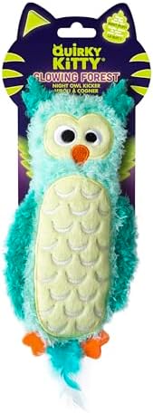 Quirky Kitty Glowing Forest Night Owl Kicker Catnip Cat Toy, Pounce Play