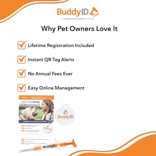 BuddyID Complete Protection System with ISO Microchip & QR Pet Tag, 1ct