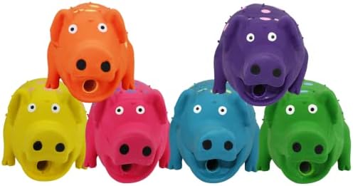 MultiPet Goblets Pig Latex Dog Toy Assorted Colors Size:Pack of 2