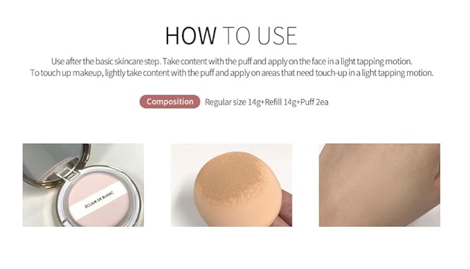 Éclair de Blanc Cushion No.21 Light Blanc (14g + 14g Refill) – Flawless Glow with SPF 50+ & Anti-Wrinkle Protection!