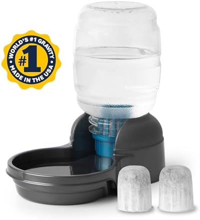 Petmate Replendish Gravity Dog Waterer, 0.5 Gal, Microban, 2 Filters