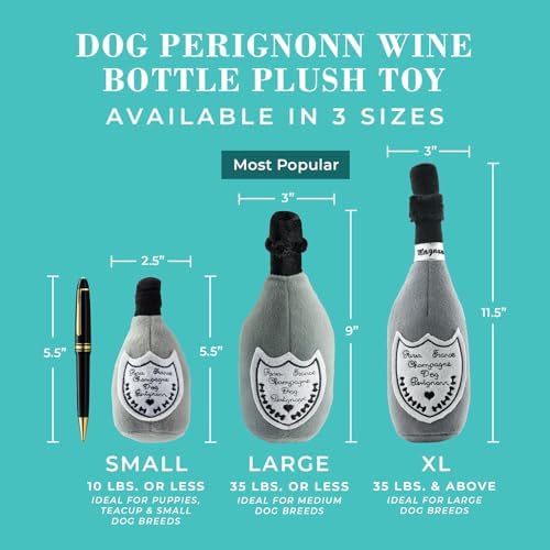 Haute Diggity Dog Perignonn Champagne Plush Dog Toy, Wine Parody Chew Toys