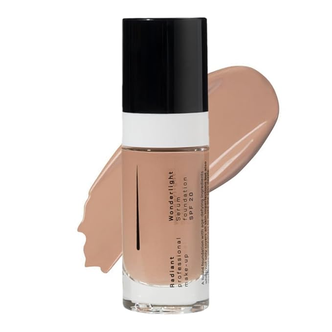 Radiant Professional Wonderlight Serum Lightweight Liquid Foundation Makeup SPF 20 -Alternative to Bronzer Powder - Color Corrector, Under Eye Concealer & Matte Eyeshadow Base-1.01oz-Natural Beige(03)