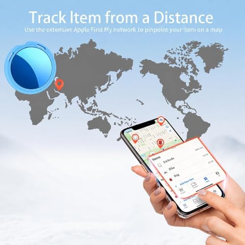 2 Pack Tracker Tags Finder Apple Find My MFi Certified Waterproof iOS Only | Bluetooth Air Smart Tags Item Finder Locator Worldwide Tracking for Key Pets Wallet Backpack Dogs Luggage Replaceable Battery
