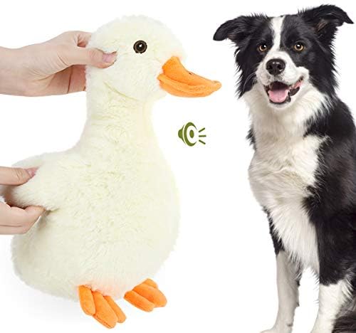 Pawaboo Squeak Plush Duck Dog Toy, Large 12'' Soft Stuffed Duck Pet Toys