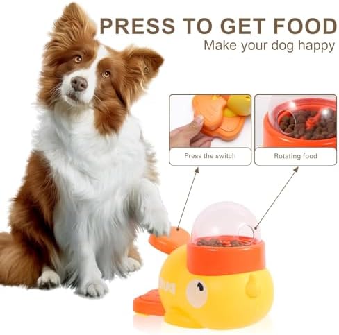 Duck Cat Treat Dispenser, 2026 Upgrade Duck Dog Feeder, Interactive Treat Dispenser Dogtoys Slow Feeder, Food Dispenser Toy with Button Pet Healthy Eating & Iq Training (2pcs)