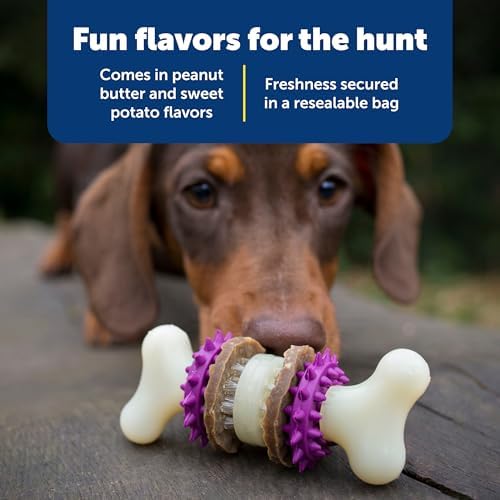 PetSafe Busy Buddy Treat Ring Variety Pack - Engaging Treat-Holding Toy Refill - Easy-Open Resealable Bags - Medium - Peanut Butter & Original Rawhide Flavors (Pack of 120)